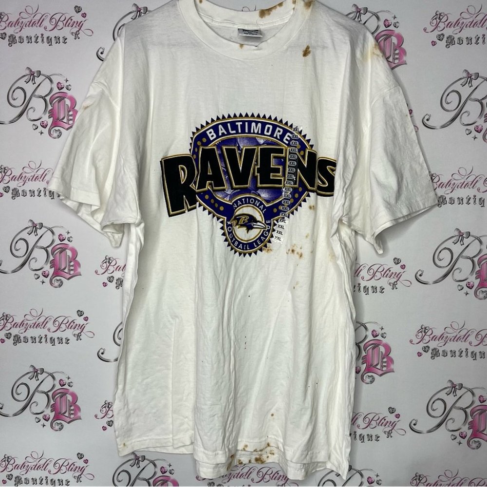 Baltimore ravens NWT tshirt brand new with tags tie dye brown spotted shirt - Picture 1 of 8